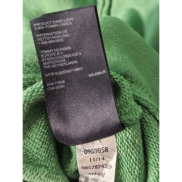 Tommy Hilfiger Men's Big Logo Full Zip Hoodie Size XL Green Navy Letters - Picture 5 of 9